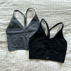 Set Active Sculptflex ribbed v-neck crop tops, set of 2